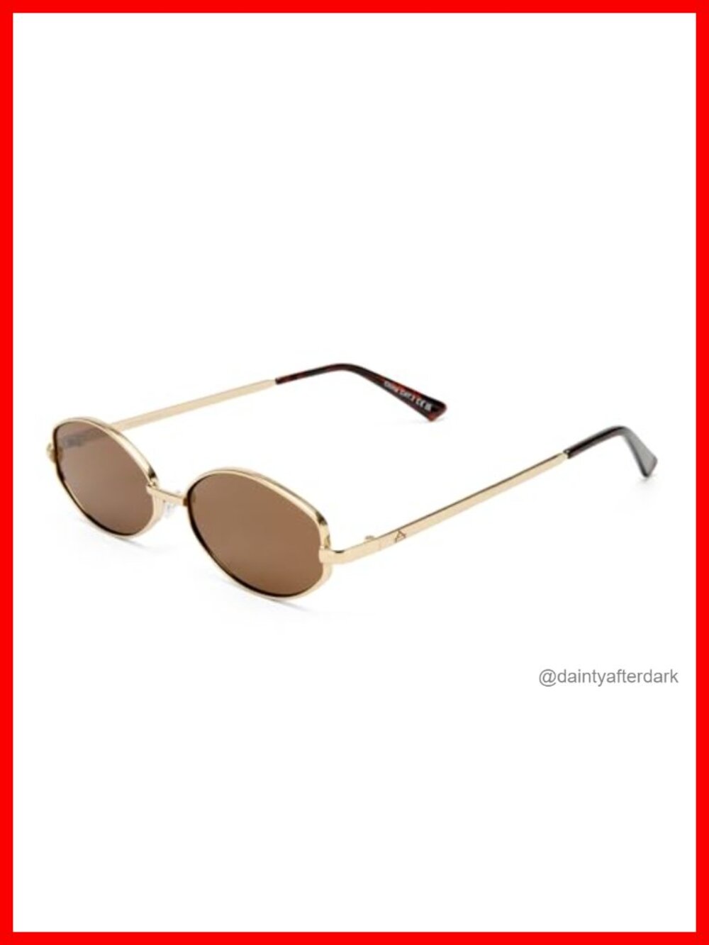 AIRE Objective Sunglasses Oval Gold Frame Brown Mono Lens UV Protection